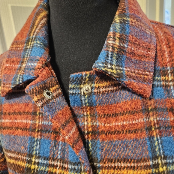 Jodifl Plaid Shacket Shirt Snap Front Size Medium Women's - Picture 3 of 7